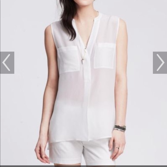 Banana Republic Tops - Banana Republic white silk top